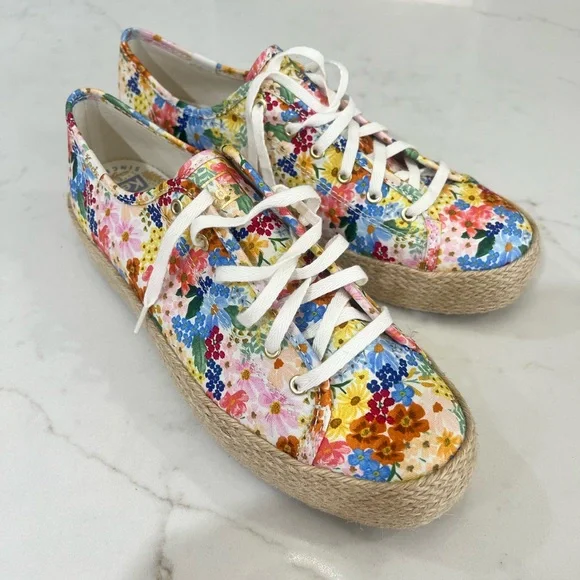 Women x Rifle Paper Co Triple Kick Jute Margaux Platform Casual Sneakers Size 8 - Picture 6 of 7